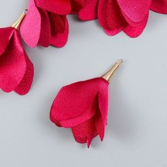 Декор для творчества текстиль "Бутон, цвет малиновый" набор 6 шт 6 см Арт Узор