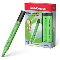 Маркер текстовыделитель ErichKrause Visioline V-17, 0.6-4.5 мм, чернила на водной основе, зелёный