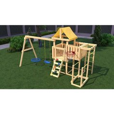 Детская деревянная игровая площадка CustWood Junior J9 спортивный комплекс домик, качели, горка, шведская стенка, турник, площадка для дачи