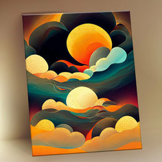 Картина по номерам в виде открытки с поталью (15х20) Абстракция (16 цветов) KH1179P Флюид Free Fly