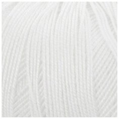 Пряжа "Белое кружево" 100% мерсеризованный хлопок 475м/50гр (01-Белый) Пехорка