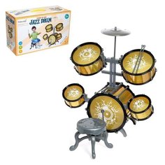 Барабанная установка «Голд», 5 барабанов, тарелка, палочки, стульчик, педаль NO Name