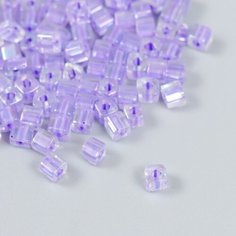 Бисер стекло 6/0 "Кубик. Полупрозрачный. Светло-сиреневый" 10 гр Без бренда