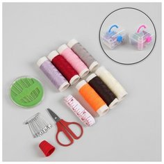 Швейный набор, 31 предмет, в пластиковом контейнере, 7 × 8,5 см, цвет микс Dreammart