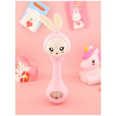 Умный малыш зайка, игрушка для детей, развивающая музыкальная погремушка, розовый Sabaun