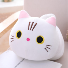 Подушка Игрушка плюшевая в виде Кота, белый, 35 см Sun Toys