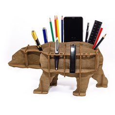 Сборная модель EWA Design "Настольный органайзер Медведь (коричневый)" Eco Wood Art