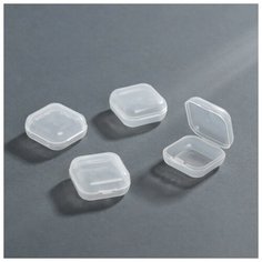 Набор контейнеров для декора, 4 шт, 3,4 × 3,4 × 1,8 см, цвет прозрачный
