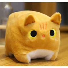 Мягкая игрушка-подушка квадратный котик 15 см рыжий Китай