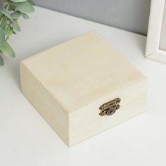 Шкатулка для росписи дерево "Квадрат" 4,8х10х10 см Made in China