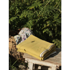 Муслиновый плед для новорожденных и детей до 3-х лет Yellow Llama, одеяло для новорожденных из муслина, 95х120, горчичный