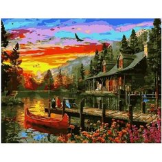 Картина по номерам Дом у озера 40х50 см АртТойс