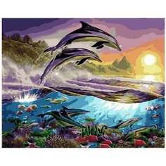 Картина по номерам Дельфины на закате 40х50 см АртТойс