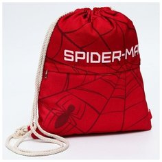Мешок, сумка для обуви, сменки, сменной с карманом, 35х42 см, Человек-паук Нет бренда