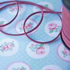 Шнур из иск. замши 3х1.5 мм 8 метров для шитья / рукоделия / браслетов, цвет розовый КафеБижу