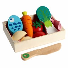 Игровой ящик с продуктами «Овощи и рыба» 17х12,5х3,5 см Россия