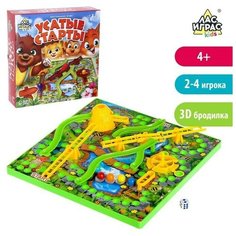 Настольная игра-бродилка Усатые старты, 3D-поле Нет бренда