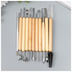 Инструменты для творчества набор 11 шт дерево, металл 17 см 28х11,5 см Made in China