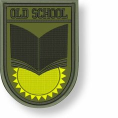 Шеврон OLD SCHOOL на липучке, нашивка на одежду 6,5*9 см, цвет #05. Патч с вышивкой Shevronpogon, Россия