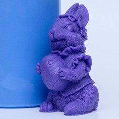 Силиконовая форма для мыла Пасхальный Кролик 3D, для свечей, гипса 1шт 8 х 4,5 х 3,5 см Нет бренда