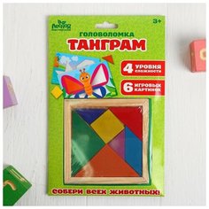 Головоломка «Танграм» животные, с шаблонами 11.5х11.5 см Лесная мастерская