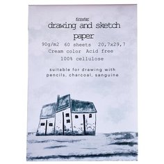 Альбом для рисования и эск. Kroyter 60л А4, скл, бл.90г, тв. подл, Creama 64379
