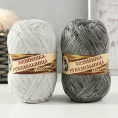 ЛамаУрал Пряжа "Носочная добавка" 100% полипропилен 200±20м/50гр набор 2шт (серый, суровый) Хозяюшка рукодельница