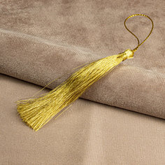 Кисть декоративная металлизированная 8 см золото для творчества / Кисти для штор и подушек 5 штук