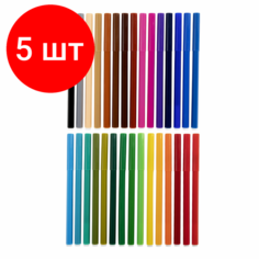Комплект 5 шт, Фломастеры 30 цветов CENTROPEN "Washable", смываемые, вентилируемый колпачок, 7790/30TP, 7 7790 3085