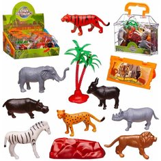 Игровой набор ABtoys Юный натуралист Фигурки диких животных 8 шт. в чемоданчике