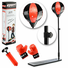 Набор 00-0467 "Юный боксер" красно-черная груша, высота до 125см, плоская подставка КНР