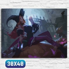 Картина по номерам на холсте осень хэллоуин (лига легенд, лол, league of legends, мисс фортуна) - 12543 40х30 Бруталити