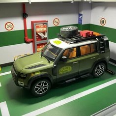 Машинка металлическая Land Rover Defender 1:24, Коллекционная модель для взрослых, Игрушечный автомобиль с звуковыми и световыми эффектами для детей Элемент