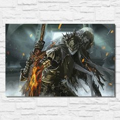 Картина по номерам на холсте игра Dark Souls (Лотрик и Лориан, PS, PC, XBOX, SWITCH) - 12633 Г 60x40 Бруталити