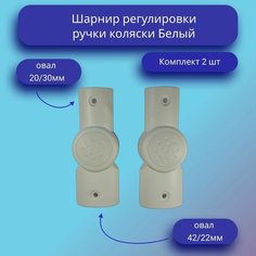 Шарнир регулирования ручки коляски овал-овал (комплект) Нет бренда