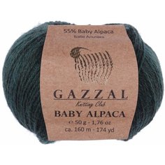 Пряжа Gazzal Baby Alpaca темно-зеленый (46011), 55%беби альпака/45%шерсть мериноса супервош, 160м, 50г, 2шт