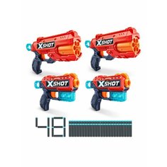 Игровой набор для стрельбы ZURU X-Shot «Комбо (2 – Ексель – Рефлекс, 2 – Ексель - Кикбек», упаковка открытая коробка 36234