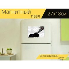 Магнитный пазл "Лакросс, спорт, виды спорта" на холодильник 27 x 18 см. Lots Prints