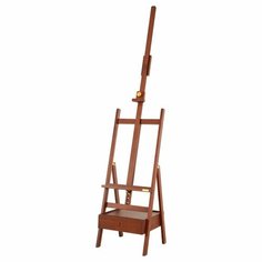 Мольберт напольный студийный с ящиком Гамма "Старый мастер", 49*49*225см, красный лакированный бук