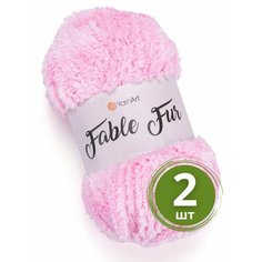Пряжа для вязания YarnArt Fable Fur (ЯрнАрт Фейбл Фур) - 2 мотка 977 розовый, меховая, 100% микрополиэстер, 100м/100г