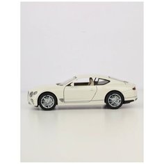 Коллекционная машинка игрушка металлическая BENTLEY CONTINENTAL GT для мальчиков масштабная модель 1:24 белый Alexplay