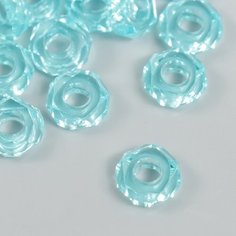 Бусины для творчества пластик "Гайка" набор 20 шт голубой 1,3х1,3х0,5 см Арт Узор