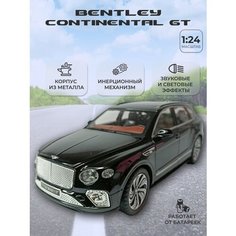 Коллекционная машинка игрушка металлическая Bentley Bentayga Звездное небо для мальчиков масштабная модель 1:24 черная Alexplay