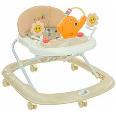 Ходунки музыкальные ALIS JUMBO, свет, игрушки, силиконовые колеса, бежевый