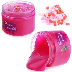 Слайм "Жемчуг" с шармиками, розовый, контейнер, 350 гр. Плюх