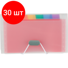 Комплект 30 штук, Папка органайзер на резинке Attache Selection Радуга А6 13отдел 600мкм проз