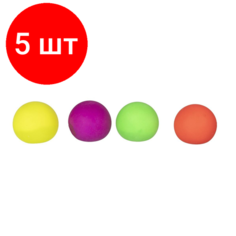 Комплект 5 штук, Игрушка-антистресс неоновый мяч-сжималка в ассортименте 1375416 Noname
