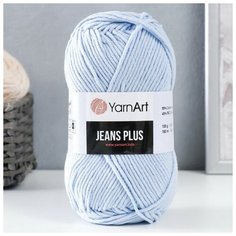 Пряжа "Jeans plus" 55% хлопок, 45% акрил 160м/100гр (75 св. голубой), 1шт Yarn Art