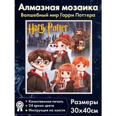 Алмазная мозаика Гарри Поттер и друзья в стиле аниме/ Картина стразами / Алмазная вышивка Fantasy Earth