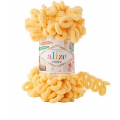 Пряжа Alize Puffy желтый (509), 5 шт